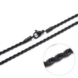 Czarny Łańcuszek ze Stali Szlachetnej Singapur