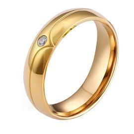 Złota Obrączka z Diamentową Cyrkonią