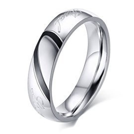 Obrączka ze Stali Szlachetnej Połówka Serca