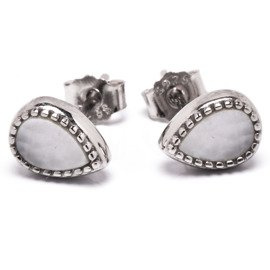 Srebrne Kolczyki Ozdobione Masą Perłową