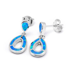 Srebrne Kolczyki z Niebieskim Opalem