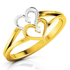Pierścionek Złoty Dwa Serca Dla Zakochanych