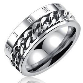 Obrączka ze Stali Szlachetnej z Liczby Rzymskie