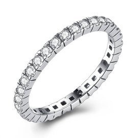 Obrączka Srebrna Wysadzana Cyrkoniami