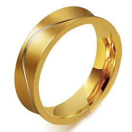 Męska Damska Złota Obrączka ze Stali Szlachetnej