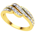 Złoty Pierścionek 375 Przeplatany z Brylantami