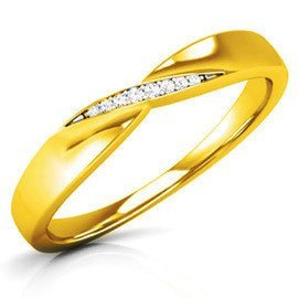 Złota Obrączka 585 Wysadzana Brylantami