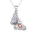 Srebrna Zawieszka Motyl Wysadzany Cyrkoniami