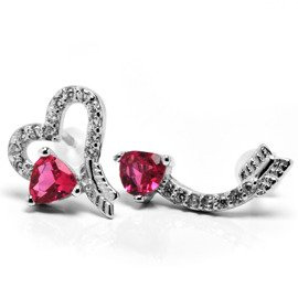 Srebrne Kolczyki Serce i Strzała