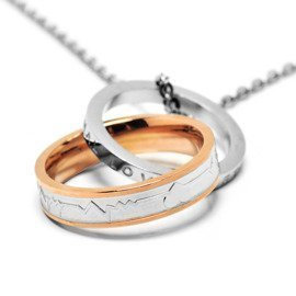 Naszyjnik ze Stali Szlachetnej Dwie Obrączki