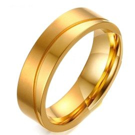 Damsko Męska Złota Obrączka ze Stali Chirurgicznej