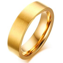 Złota Gładka Obrączka ze Stali Szlachetnej