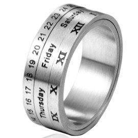 Obrączka ze Stali Szlachetnej z Datownikiem