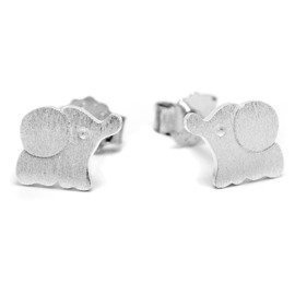 Srebrne Kolczyki Słoniki