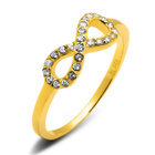 Pierścionek Srebrny Nieskończoność Pokryta Złotem