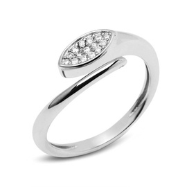 Pierścionek Srebrny z Cyrkoniami Regulowany