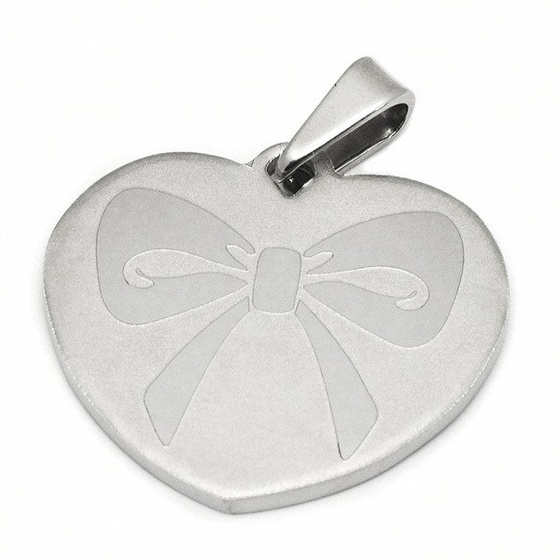 Zawieszka Satynowa Serce Dedykacją Stal Szlachetna