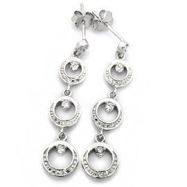 Kolczyki Srebrne Kołka z Mikro Cyrkoniami