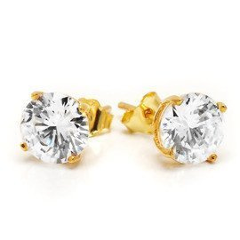 Kolczyki Srebrne Pokryte Złotem 7mm