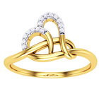 Złoty Pierścionek Zaręczynowy Wysadzany Brylantami