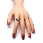 Pierścionek Srebrny z Czarnym Sercem