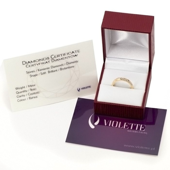 Złota Obrączka 375 z Diamentami Szlif Brylantowy