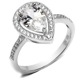 Pierścionek Srebrny z Diamentowymi Cyrkoniami