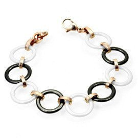 Bransoletka Złota Stal Chirurgiczna i Ceramika