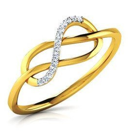 Złoty Pierścionek 585 z Brylantami Nieskończoność