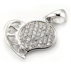 Zawieszka Srebrna Serce z Mikro Cyrkoniami