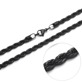 Czarny Łańcuszek ze Stali Szlachetnej Singapur