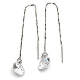 Kolczyki Srebrne z Cyrkoniami Przewieszane