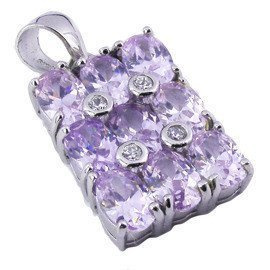 Srebrna Zawieszka Liliowe Cyrkonie