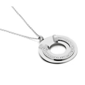 Naszyjnik Kółko z Cyrkoniami Stal Szlachetna