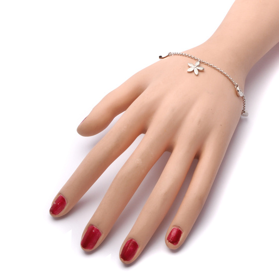 Srebrna Bransoletka z Opalem Serce i Księżyc