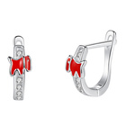 Srebrne Kolczyki z Czerwonym Pieskiem
