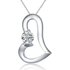 Srebrna Zawieszka Serce z Cyrkonią
