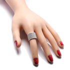 Szeroka Obrączka Srebrna Wysadzana Cyrkoniami