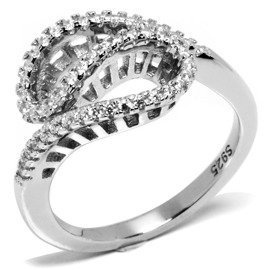 Srebrny Pierścionek Zawijaniec z Cyrkoniami