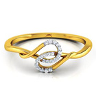 Złoty Pierścionek Wywijaniec z Brylantami