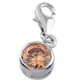 Przywieszka Srebrna z Pomarańczową Cyrkonią