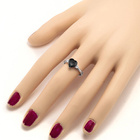 Srebrny Pierścionek Serduszko z Czarną Cyrkonią