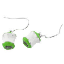 Srebrne Kolczyki Zielone Jabłko