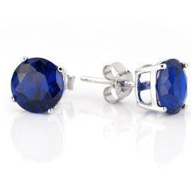 Kolczyki Srebrne z Szafirowymi Kamieniami 5mm