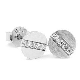 Kolczyki Srebrne Okrągłe z Cyrkoniami dla Dzieci