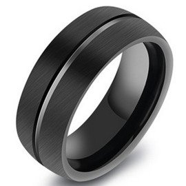 Czarna Obrączka z Wolframu Damsko Męska
