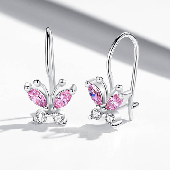 Srebrne Kolczyki Motylki