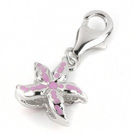 Srebrna Przywieszka Charms Różowa Rozgwiazda
