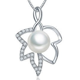 Srebrna Zawieszka w Kształcie Liścia z Perłą