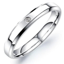 Obrączka ze Stali Szlachetnej z Cyrkonią